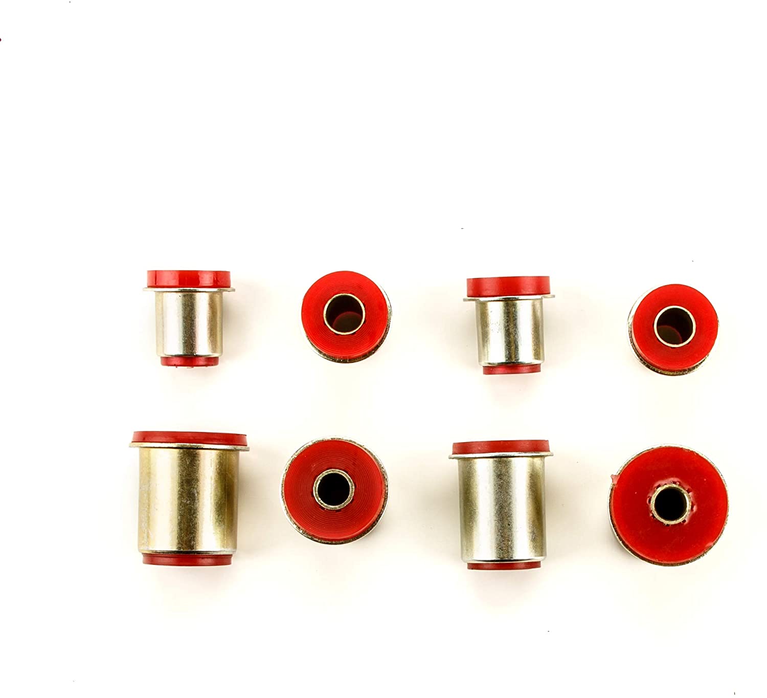 Andersen Restorations Red Polyurethane Control Arm Bushings Set Compatible with Chevrolet Full Size OEM Spec Replacements (8 Piece Kit)