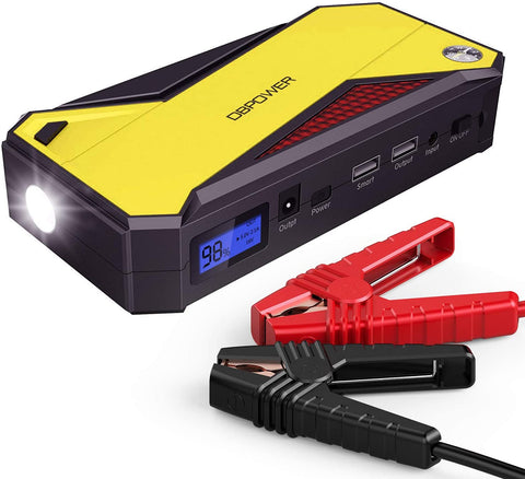 DBPOWER 800A Peak 18000mAh Portable Car Jump Starter (up to 7.2L Gas, 5.5L Diesel Engine) Battery Booster with Smart Charging Port (Black/Yellow)