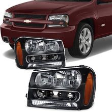 For 2002-2009 Chevy Trailblazer Black OE Replacement Headlights Driver/Passenger Head Lamps Pair