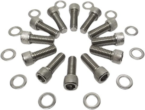 Z Whip SBC Stainless-Steel Intake Manifold Bolt Kit 3/8-16 1” BOLTS Compatible with Chevrolet Chevy V8 Small Block Engines 265 283 305 327 350 383 400 5.0L 5.7L TPI TBI 1955-1995 Gen I heads
