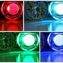 iJDMTOY (2) 3-SMD-5050 RGB LED Demon Eye w/ Remote Control Compatible With Car Motorcycle Projector Headlight Demon Eyes Retrofit