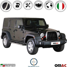 OMAC Auto Accessories Bull Bar | Stainless Steel Front Bumper Protector | Silver Grill Guard Fits for Jeep Wrangler 2007-2017
