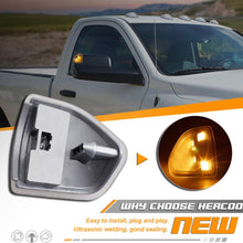 HERCOO LED Turn Signal Light Side Mirror Amber Lamps Left Tow Light Clear Lens for 68302828AA 68302829AA Compatible with 2010-2018 Dodge Ram 1500 2500 3500 4500 5500