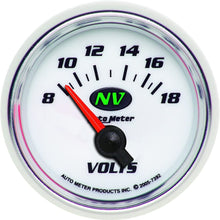 Auto Meter 7392 NV 2-1/16" 8-18V Short Sweep Electric Voltmeter