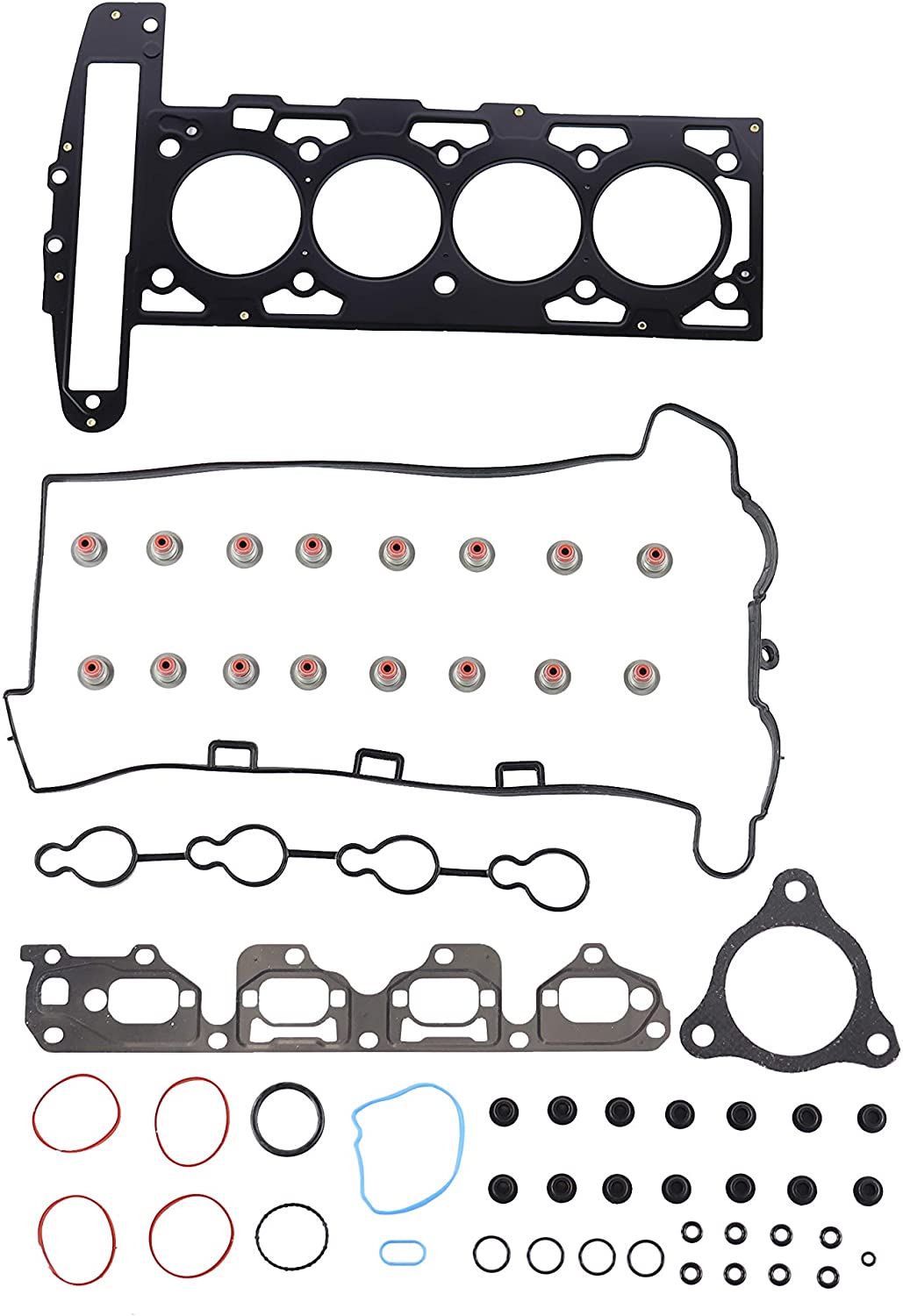 DNJ HGS3197 MLS Head Gasket Set for 2007-2008 / Chevrolet, Pontiac, Saturn/Cobalt, G5, HHR, Ion, Malibu / 2.2L / DOHC / L4 / 16V / 134cid D, VIN F