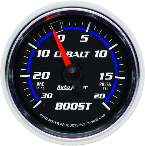 Auto Meter 6107 Cobalt Mechanical Boost / Vacuum Gauge, 2.3125 in.