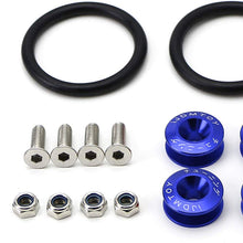iJDMTOY Universal Fit Blue Finish JDM Quick Release Fastener Kit for Car Bumper Trunk Fender Hatch Lid