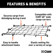 CURT 18202 43 x 24-Inch Elastic Cargo Net with Hooks for Hitch Carrier