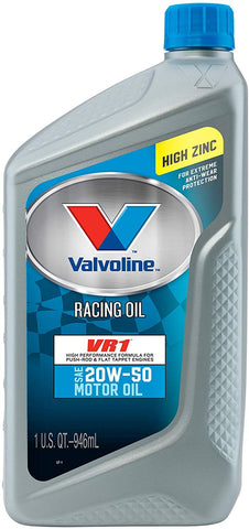 Valvoline VR1 Racing SAE 20W-50 Motor Oil 1 QT, Case of 6