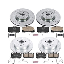 Power Stop K6354 Front & Rear Brake Kit with Drilled/Slotted Brake Rotors and Z23 Evolution Ceramic Brake Pads