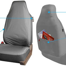 FH Group FH-FB113102 Pair Set Rugged Oxford Seat Covers Gray Color-Fit Most Car, Truck, SUV, or Van