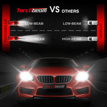 Torchbeam T2 H11/H8/H9 LED Headlight Bulbs, Compact Size, 6000K Cool White, 200% Brightness, Replacement Bulbs