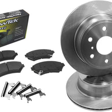 DK1021-1 Front Brake Rotors and Ceramic Pads and Hardware Set Kit