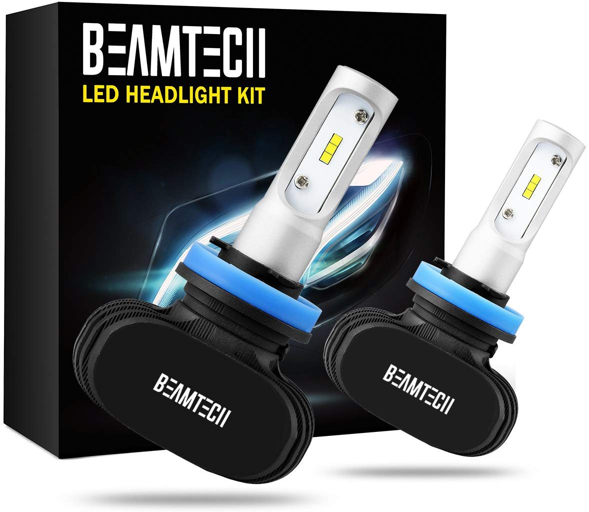 BEAMTECH H11 LED Headlight Bulb, 50W 6500K 8000Lumens Extremely Brigh H8 H9 CSP Chips Conversion Kit