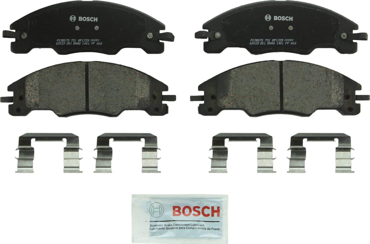 Bosch BP1339 QuietCast Premium Semi-Metallic Disc Brake Pad Set For 2008-2011 Ford Focus; Front