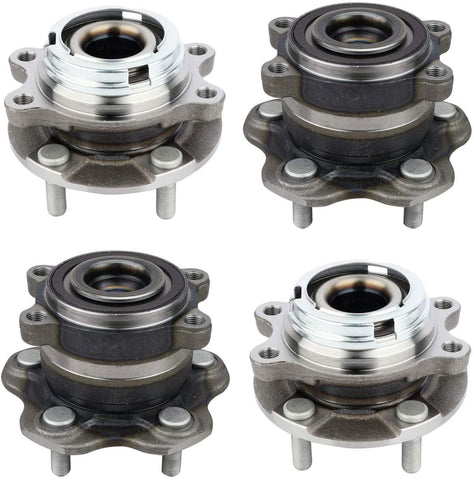 Bodeman - 4PC Front & Rear Wheel Bearing and Hub Assembly for 2009-2014 Nissan Murano 2WD/ for 2011-2017 Nissan Quest