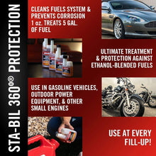 STA-BIL (22295 360 Protection Ethanol Treatment and Fuel Stabilizer - Prevents Corrosion - Prevents Ethanol Damage - Keeps Fuel Fresh for Up to 12 Months, 4 fl. oz.