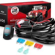 Nilight 10014W LED Light Bar Wiring Harness Kit 14AWG Heavy Duty 12V 5Pin Rocker Laser On Off Waterproof Switch Power Relay Blade Fuse-1 Lead,2 Years Warranty