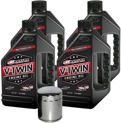 MaximaHiflofiltro VTEOCK13 Full Synthetic Engine Oil Change Kit for Harley Davidson Twin Cam V-Twin - 4 Quart