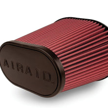 Airaid 721-242 Universal Clamp-On Air Filter: Oval Tapered; 6 in (152 mm) Flange ID; 8 in (203 mm) Height; 9.156 in x 7.5 in (233 mm x 191 mm) Base; 6.375 in x 3.875 in (162 mm x98 mm) Top