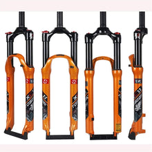 YYT Bicycle Fork Cycling Bike Front Air Fork,Bicycle Suspension Fork,Straight Tube Double Shoulder Control,Aluminum Alloy Gas Shock Absorber,120mmTravel Disc Brake
