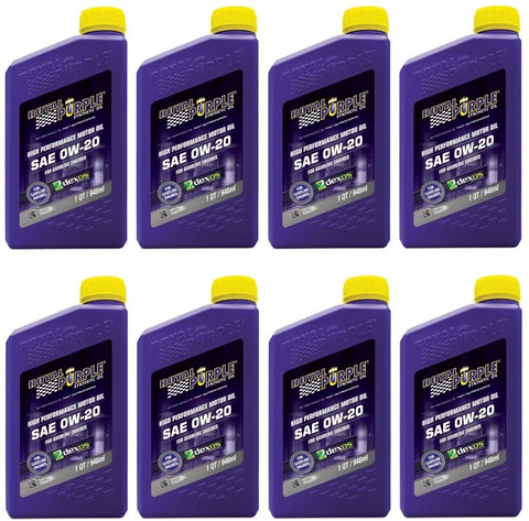 Royal Purple 01020 API-Licensed SAE 0W20 High Performance Synthetic Motor Oil - (Case of 8)