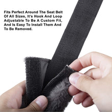 Lebogner Car Seat Belt Shoulder Pad, 2 Pack Soft Harness Cushion Protector, Comfortable Genuine Sheepskin Safety SeatBelt Strap Cover For Adult & Kid, Also Good For Backpack, Shoulder Bag & More, Grey