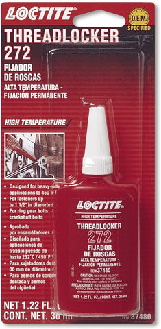 Loctite 37480-6PK Red High Temperature Threadlocker 272, 36-milliliter Bottle, (Pack of 6)