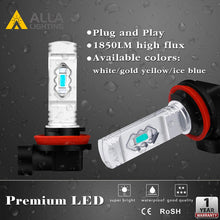 Alla Lighting 3600lm Xtreme Super Bright H11 LED Bulbs H11 Fog Light High Illumination ETI 56-SMD LED H11 Bulb H8 H16 H11 Fog Lights Lamp Replacement - 8000K Ice Blue