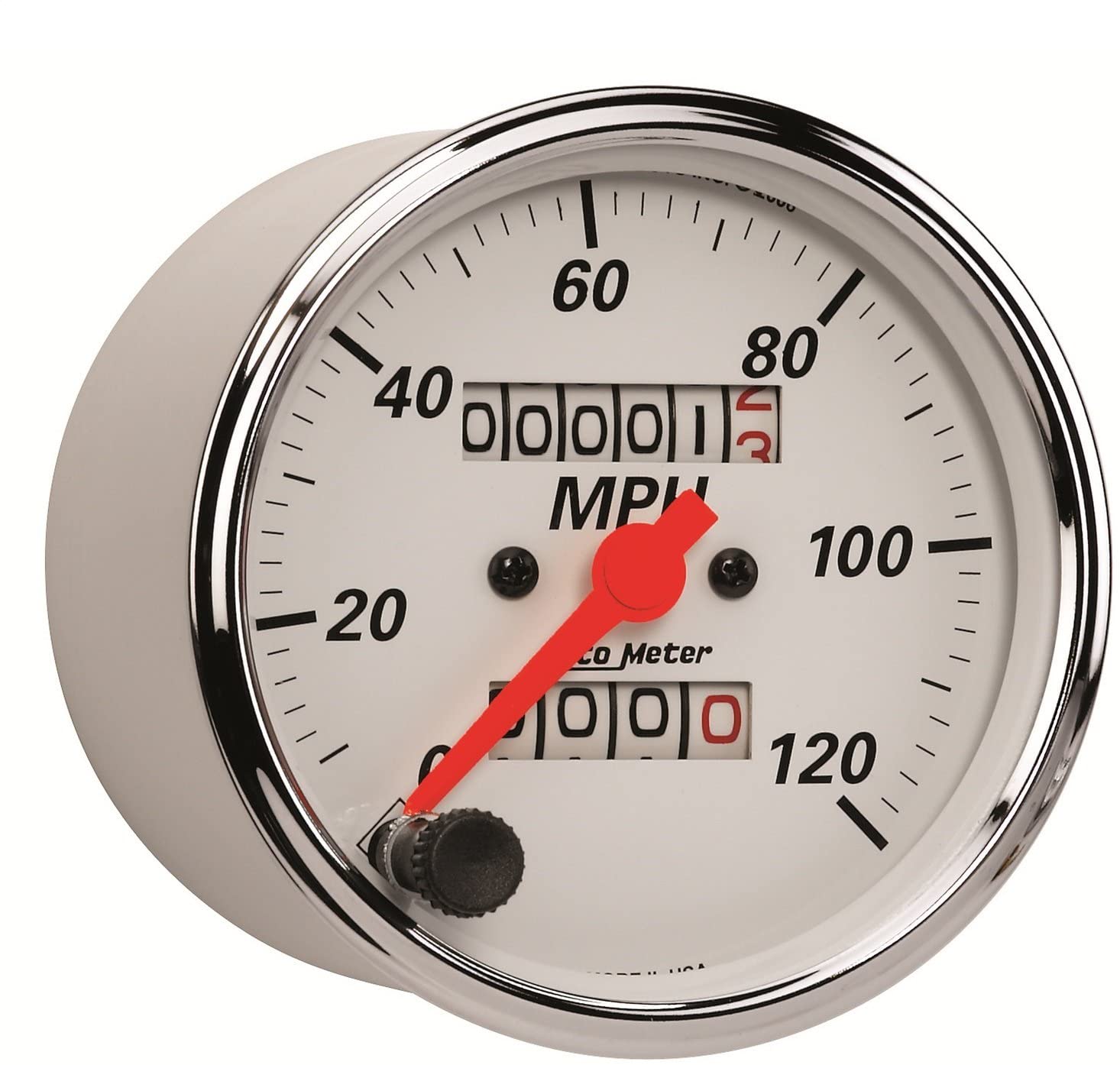 AUTO METER 1396 Arctic White Mechanical Speedometer, 3.125 in.