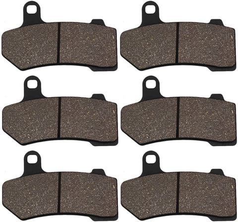 Cyleto Motorcycle Front and Rear Brake Pads for 2008-2017 HARLEY DAVIDSON FLHTCU Ultra Classic Electra Glide/2008-2014 FLHRC Road King Classic/2008-2010 FLHT Electra Glide Standard