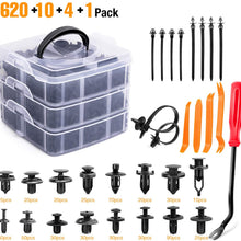 GOOACC 635Pcs Car Push Retainer Clips & Auto Fasteners Assortment -16 Most Popular Sizes Nylon Bumper Fender Rivets with 10 Cable Ties and Fasteners Remover for Toyota GM Ford Honda Acura Chrysler