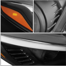 DNA MOTORING Black/Amber HL-OH-HSON15-BK-AM Factory Style Front Bumper Projector Headlight Lamp Set