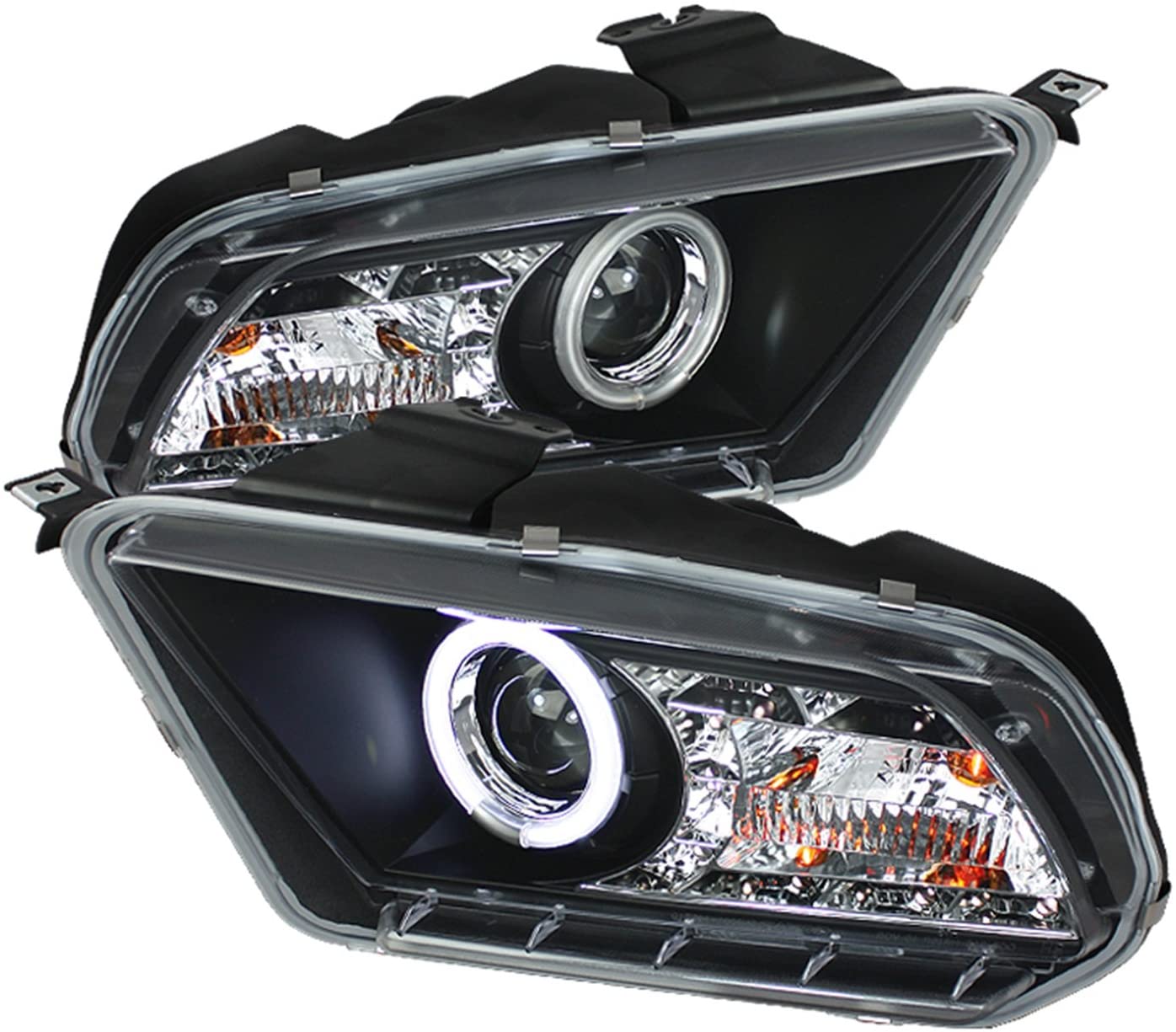 Spyder 5039330 Ford Mustang 10-13 Projector Headlights - Halogen Model Only (Not Compatible With Xenon/HID Model) - CCFL Halo - DRL - Black - High/Low H7 (Included) (Black)