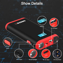 Jump Starter (Up to 4.5L Gas,2.5L Diesel Engines) Car Battery Jump Starter and Auto Battery Booster for 12V Vehicle and Emergency Jump Start Battery Pack with USB Port and LED Flashlight - Red