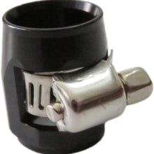 Flexible Rubber Hose Pipe Clamps - 6an Hose Finisher Clamp with Screw Band for 3/8 Fuel Line Hose, 4Pcs/Pack Black Hose Connectors, Great for Fuel/Oil/Diesel/Gas/Air and Water Hose Tube