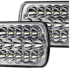 Clear 7x6 inch Led Headlights Led Sealed Beam Headlamp with High Low Beam H6054 6054 Led Headlight for Jeep Wrangler YJ Cherokee XJ H5054 H6054LL 6052 6053 2Pc 5x7