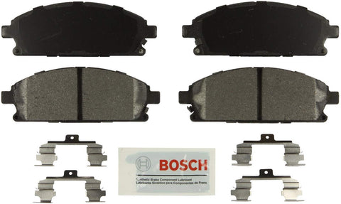 Bosch BE855H Blue Disc Brake Pad Set with Hardware for Select Acura MDX; Infiniti Q45, QX4; Nissan Pathfinder, Quest - FRONT