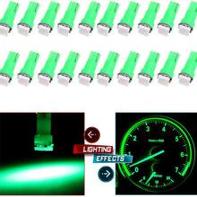 cciyu 20 Pack T5 0.5W Green Led T5 5050 Tri-Cell SMD LED Chips/1-5050SMD Dashboard Dash Gauge Instrument Panel Light 2721 407 85 86 (Green)