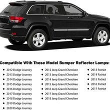 Rear Bumper Reflector Lights Red Lens Compatible with 2012-2018 Jeep Grand Cherokee Compass 2013-2017 Patriot 2012-2020 Dodge Journey - Replace 57010721AC 57010720AC Lamps Assembly, Pack of 2