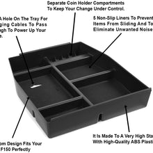 lebogner Center Console Organizer Storage Tray Compatible With Ford F150, Armrest Console Secondary Accessories Box With 5 Compartments, Coin Holder & Glasses Holder, Full Tray (2015-2020 Most Models)