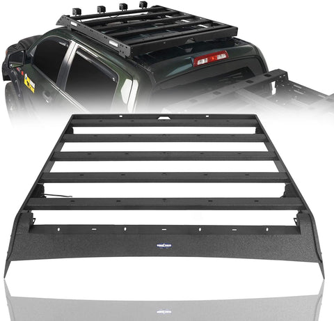 Hooke Road Tundra Roof Rack Cargo Carrier Compatible with Toyota Tundra Crewmax Pickup Truck 2007 2008 2009 2010 2011 2012 2013