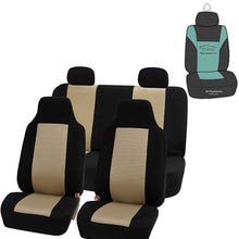 FH Group FB102114 Classic Cloth Seat Covers (Beige) Full Set with Gift – Universal Fit for Cars Trucks & SUVs