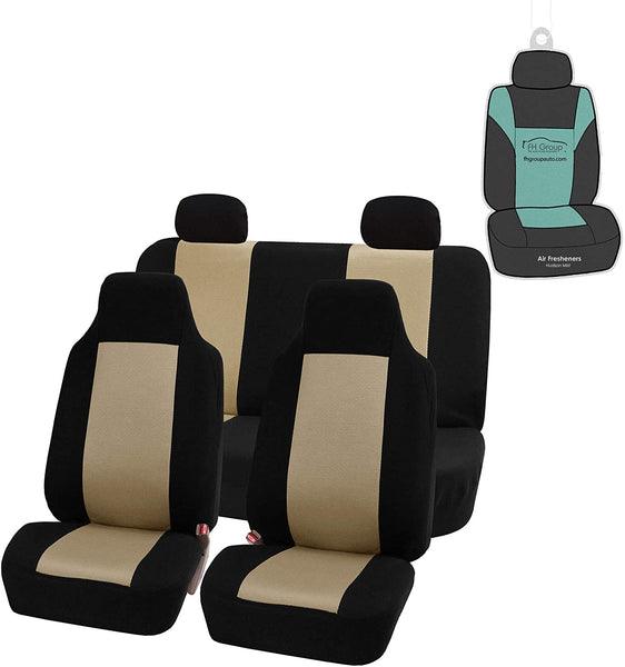 FH Group FB102114 Classic Cloth Seat Covers (Burgundy) Full Set with Gift – Universal Fit for Cars Trucks & SUVs