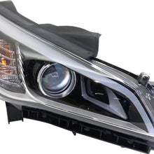Head Lamp Compatible with HYUNDAI SONATA 2015-2017 Right Side and Left Side Assembly Hid with Hid Kit
