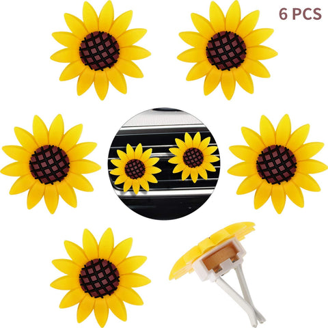 6 Pieces Car Air Freshener Sunflower car Accessories Sunflower Air Vent Clips Cute Car Air Freshener Sunflowers Gift Decorations Girasoles Car Clip Interior Air Vent Decorations