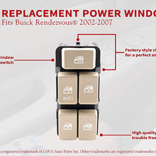 Master Power Window Switch - Driver Side Door - Fits Buick Rendezvous 2002, 2003, 2004, 2005, 2006, 2007 - Window Switch - Replaces 5475735