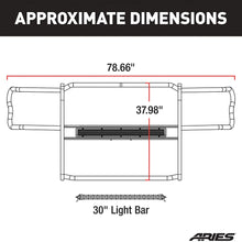ARIES 2170014 Pro Series Black Steel Grille Guard with Light Bar, Select Ford F-250, F-350, F-450, F-550 Super Duty