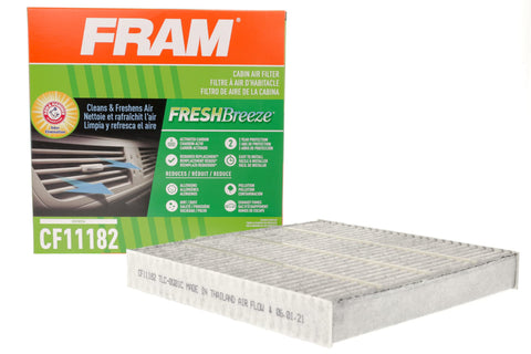 FRAM Fresh Breeze Cabin Air Filter Replacement for Car Passenger Compartment w/ Arm and Hammer Baking Soda, Easy Install, CF11182 for Select Acura and Honda Vehicles