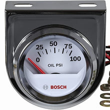 Actron SP0F000041 Bosch Style Line 2" Electrical Oil Pressure Gauge (White Dial Face, Chrome Bezel)